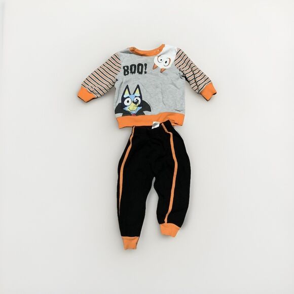 2T Toddler Boys' Bluey and Bingo Halloween Top and Bottom Set Grey - Picture 3 of 5